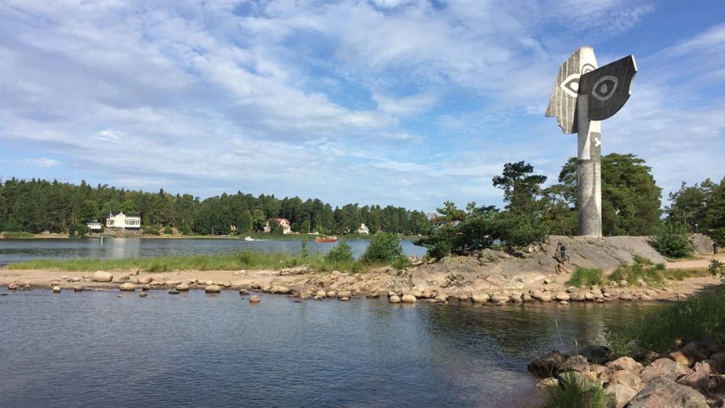 Picasso statue by the sea