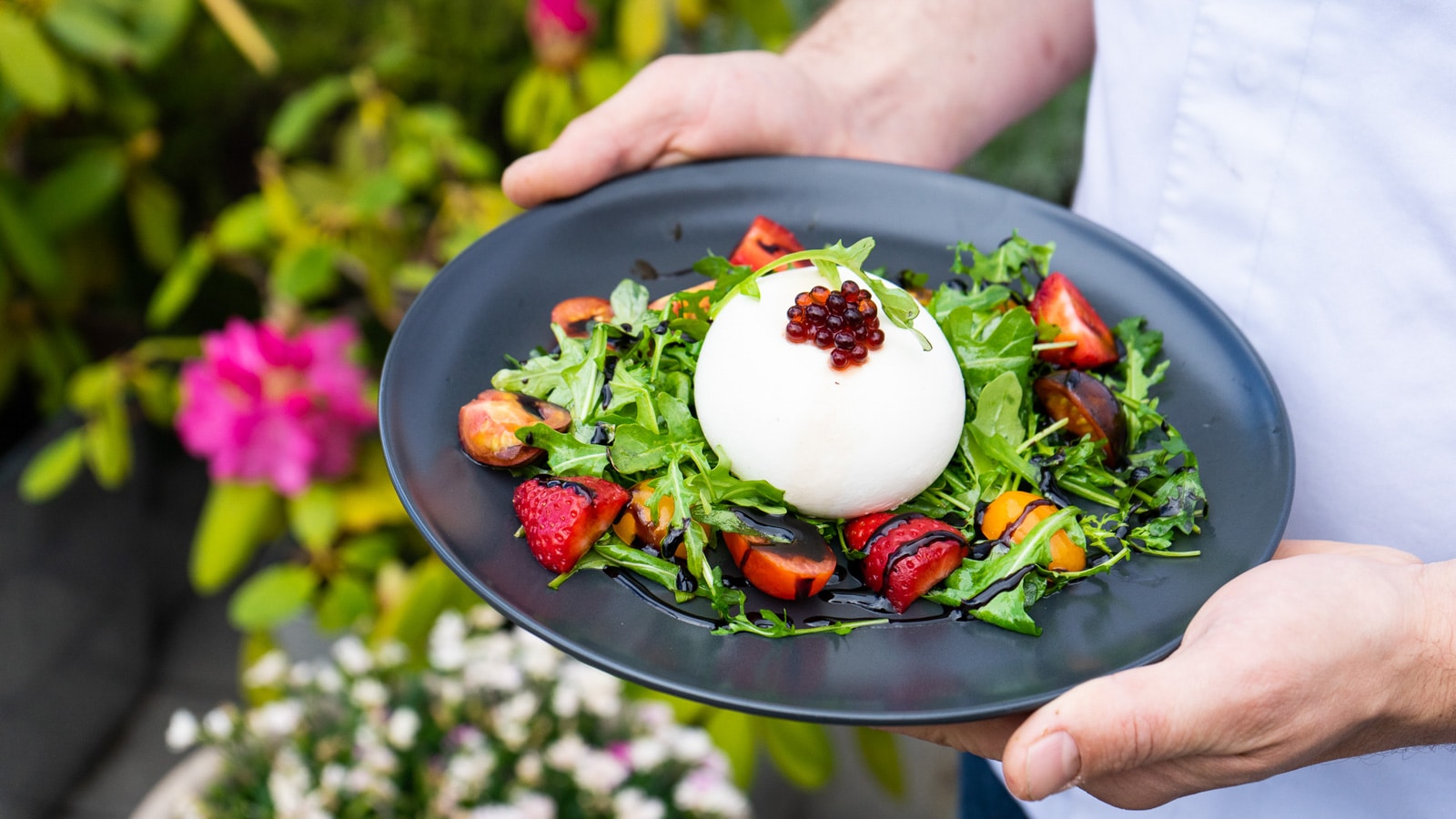 Bilde av en salat med burrata og tomat