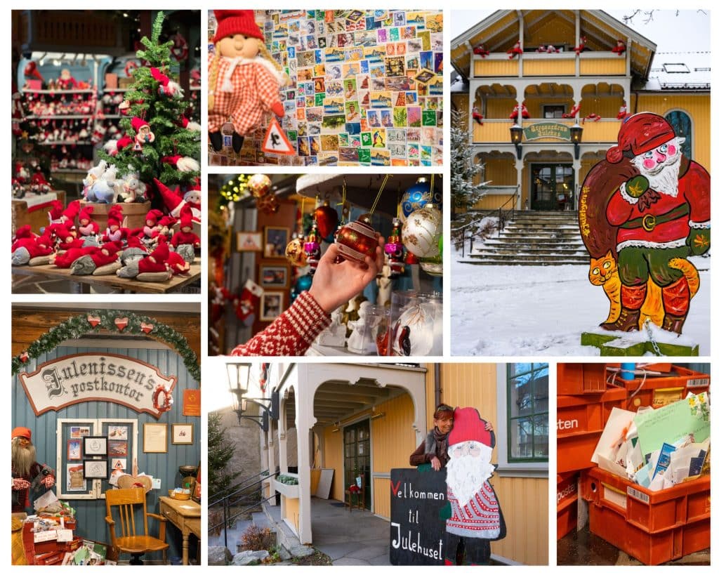 Collage av bilder med julestemning