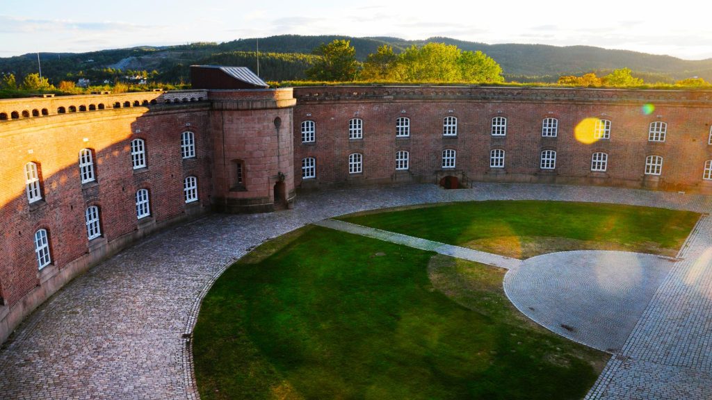 Oscarsborg Fortress in sunset light